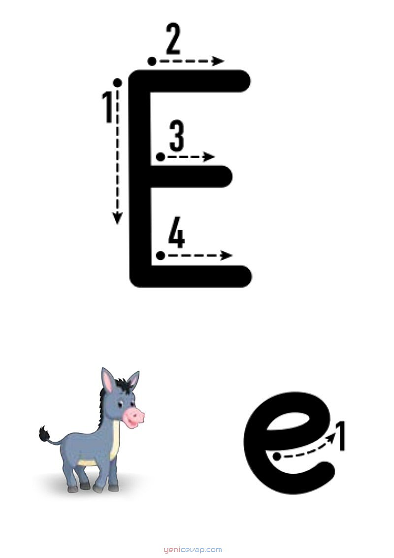 e harfi yazılışı