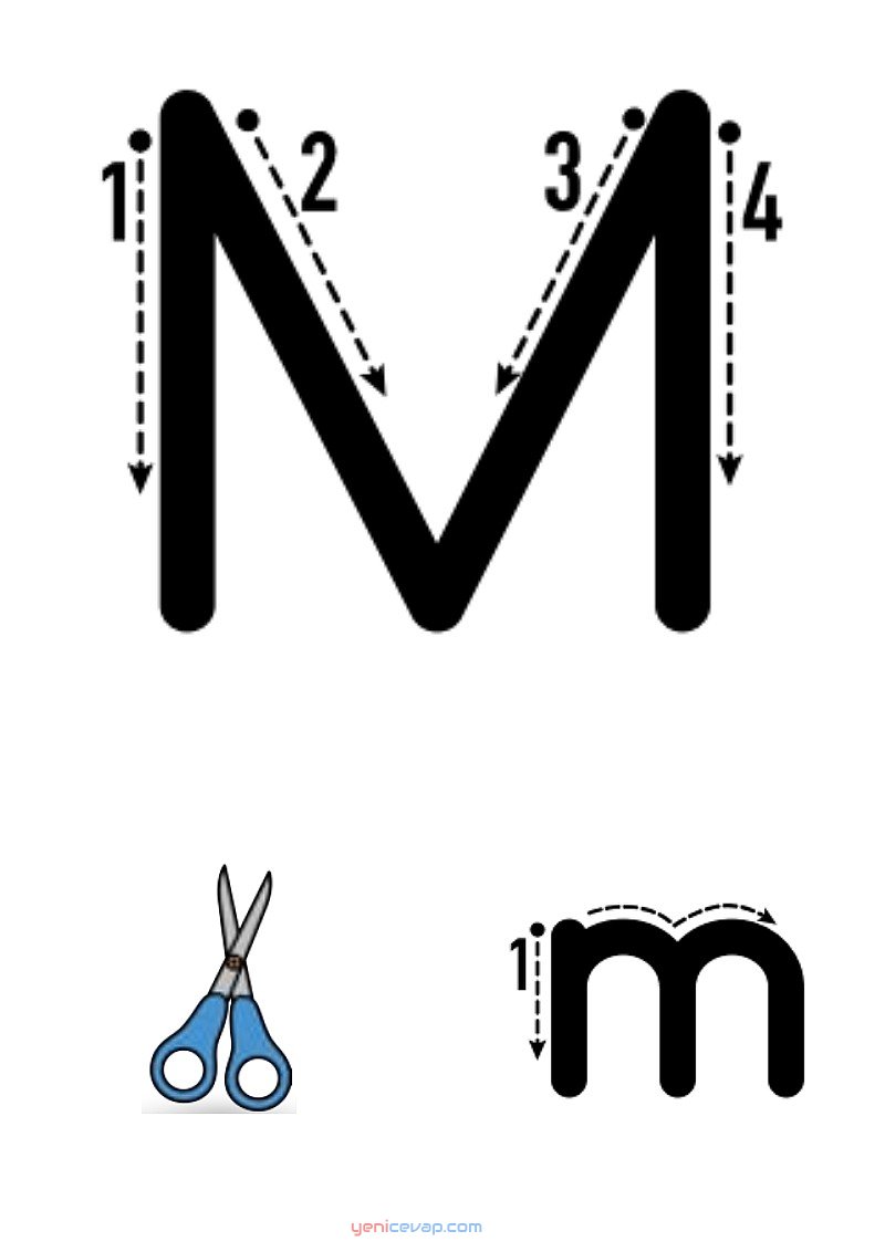 m harfi yazılışı