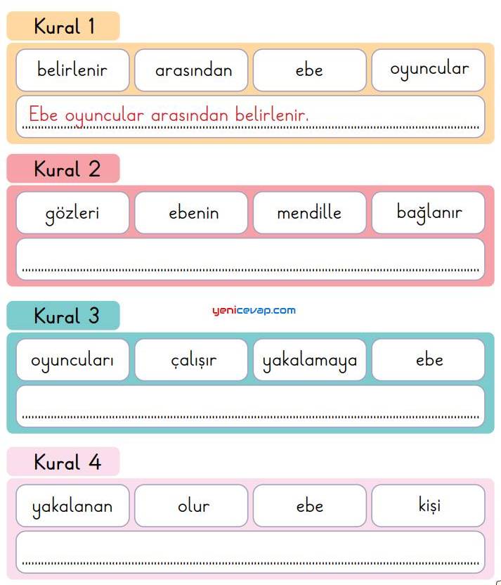 Cümle Oluşturalım