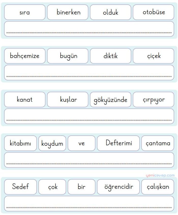 Cümle Oluşturalım