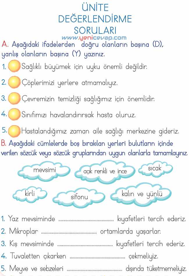 2. Sınıf Hayat Bilgisi Kitabı Sayfa 135 136 137 144 Cevapları Meb
