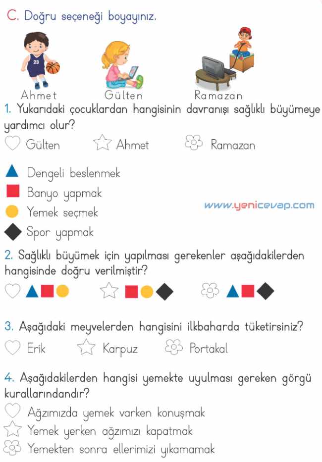 2. Sınıf Hayat Bilgisi Kitabı Sayfa 135 136 137 144 Cevapları Meb