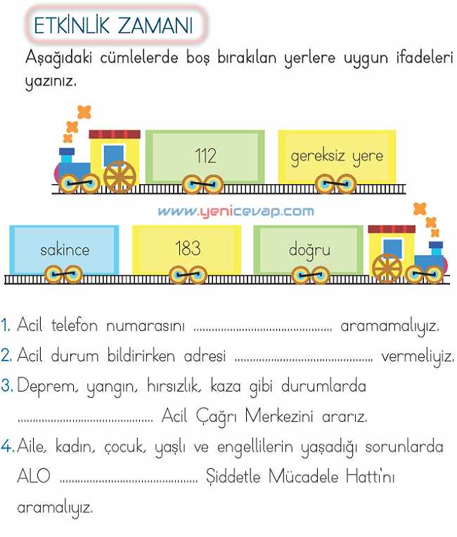 2. Sınıf Hayat Bilgisi Kitabı Sayfa 152 157 158 161 Cevapları Meb