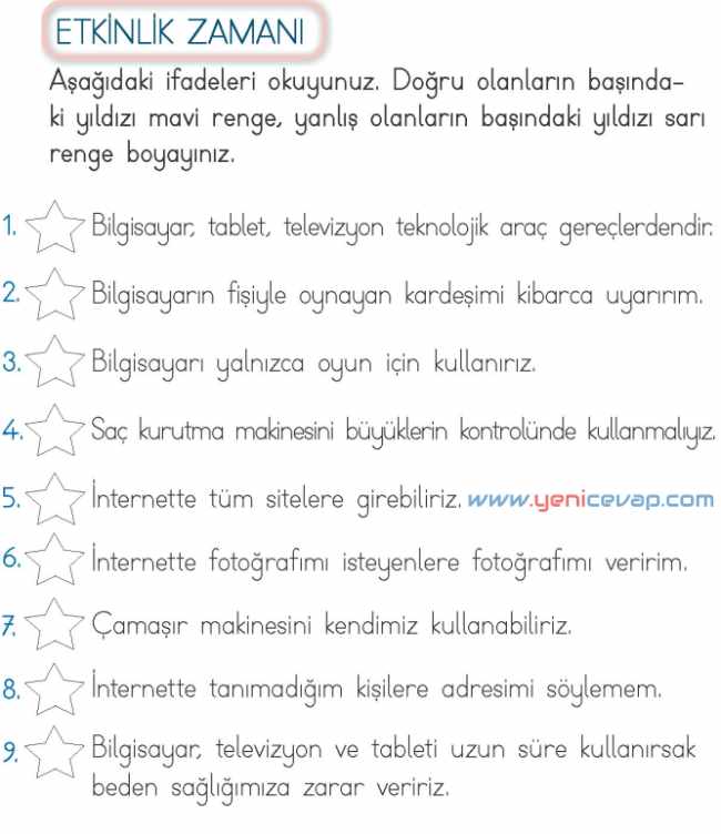 2. Sınıf Hayat Bilgisi Kitabı Sayfa 152 157 158 161 Cevapları Meb