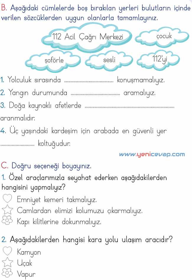 2. Sınıf Hayat Bilgisi Kitabı Sayfa 164 165 166 167 Cevapları Meb