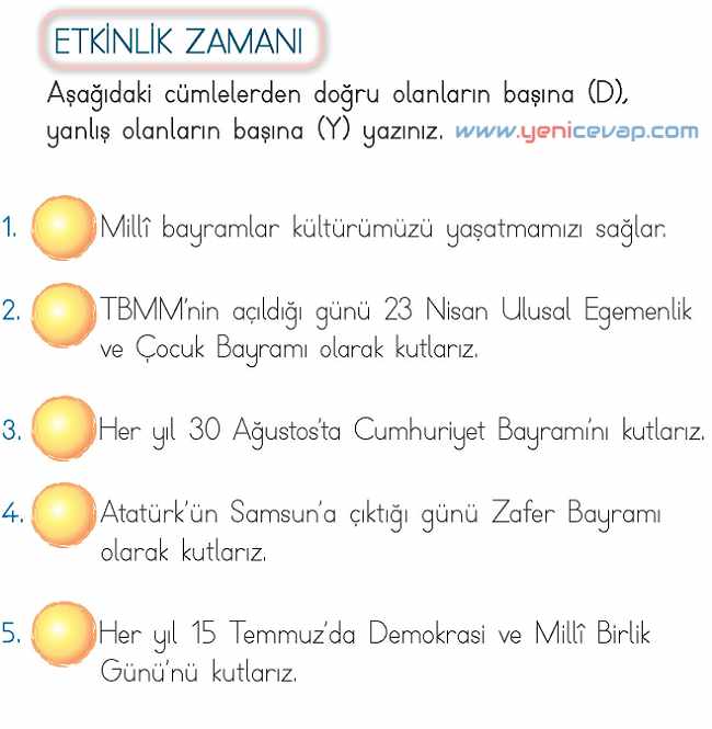 2. Sınıf Hayat Bilgisi Kitabı Sayfa 168 184 188 191 Cevapları Meb