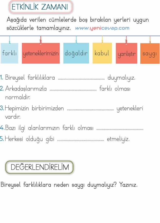 2. Sınıf Hayat Bilgisi Kitabı Sayfa 17 18 22 24 Cevapları Meb