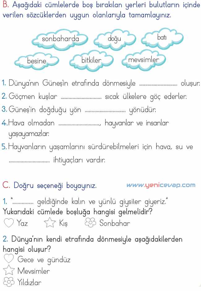 2. Sınıf Hayat Bilgisi Kitabı Sayfa 246 248 249 250 251 Cevapları Meb