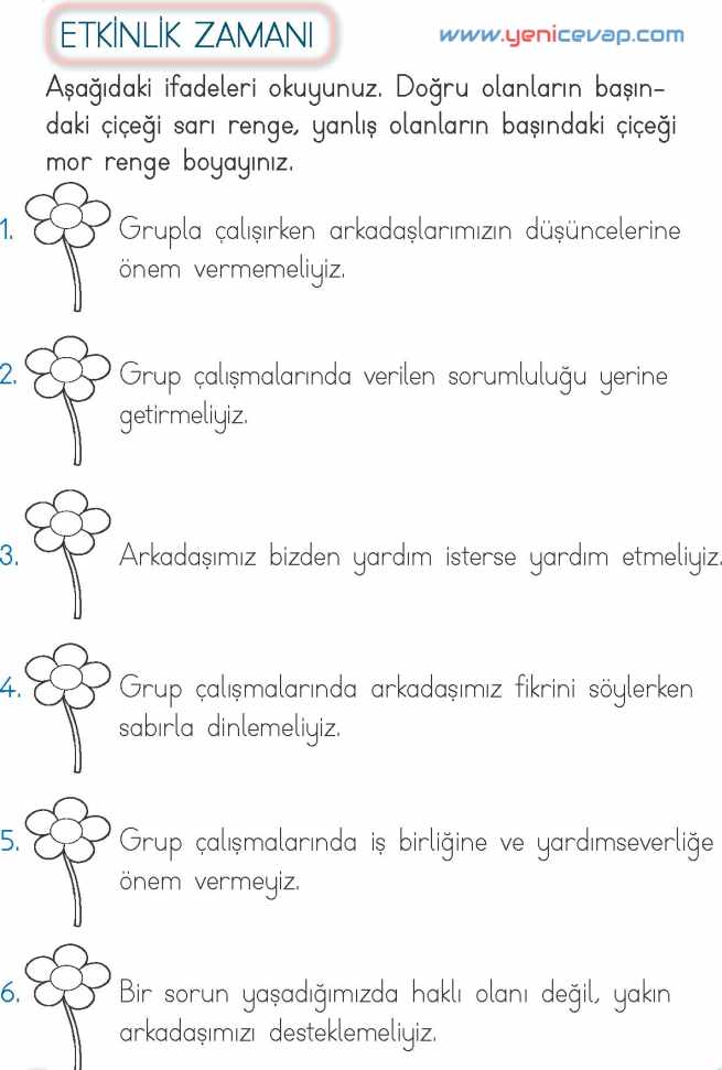 2. Sınıf Hayat Bilgisi Kitabı Sayfa 40 41 43 44 Cevapları Meb