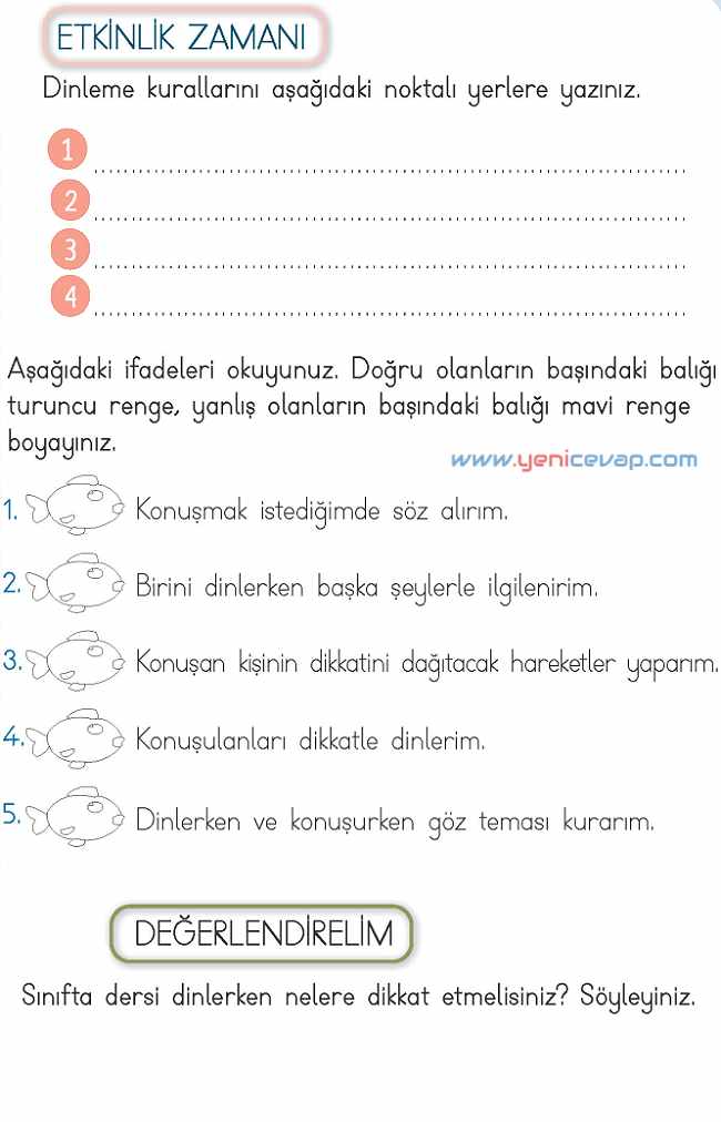 2. Sınıf Hayat Bilgisi Kitabı Sayfa 45 47 48 51 Cevapları Meb