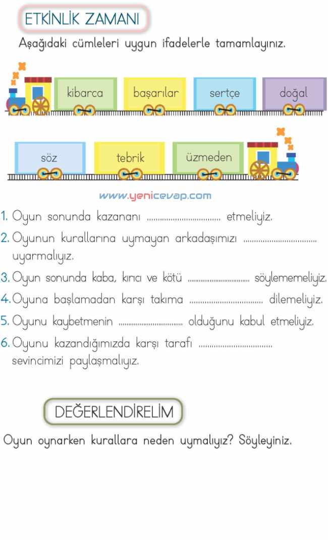 2. Sınıf Hayat Bilgisi Kitabı Sayfa 52 54 55 56 Cevapları Meb