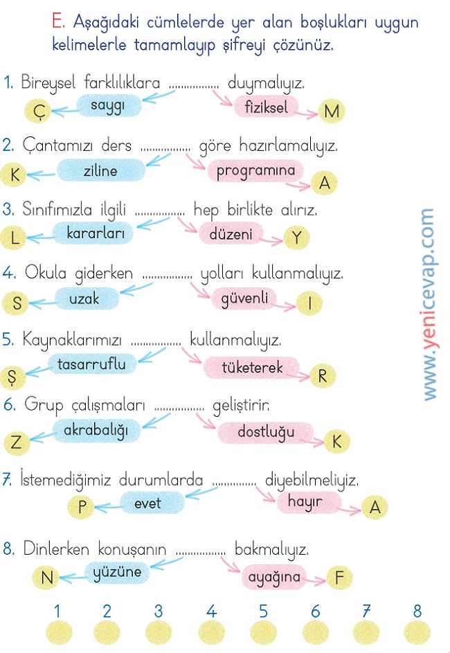 2. Sınıf Hayat Bilgisi Kitabı Sayfa 57 58 67 68 Cevapları Meb