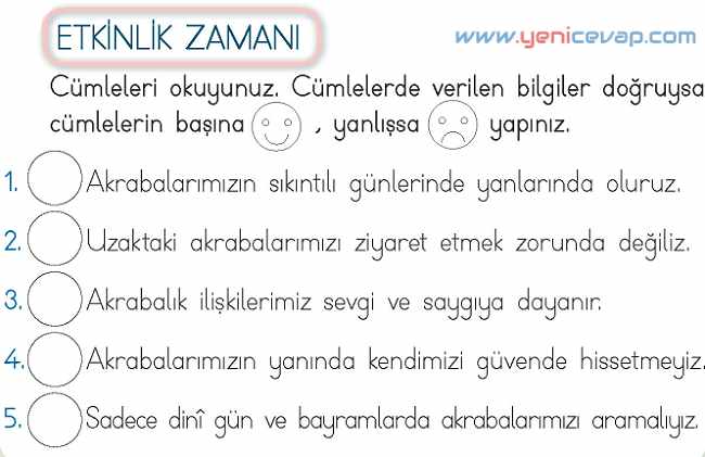 2. Sınıf Hayat Bilgisi Kitabı Sayfa 70 73 74 76 Cevapları Meb