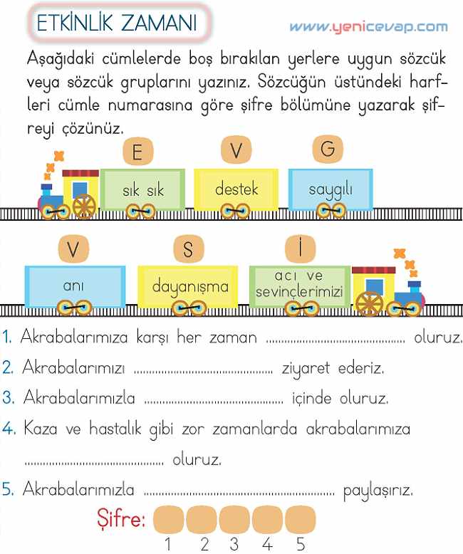2. Sınıf Hayat Bilgisi Kitabı Sayfa 70 73 74 76 Cevapları Meb