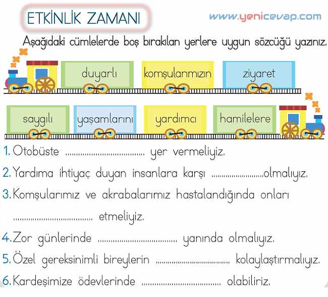 2. Sınıf Hayat Bilgisi Kitabı Sayfa 88 90 91 93 Cevapları Meb