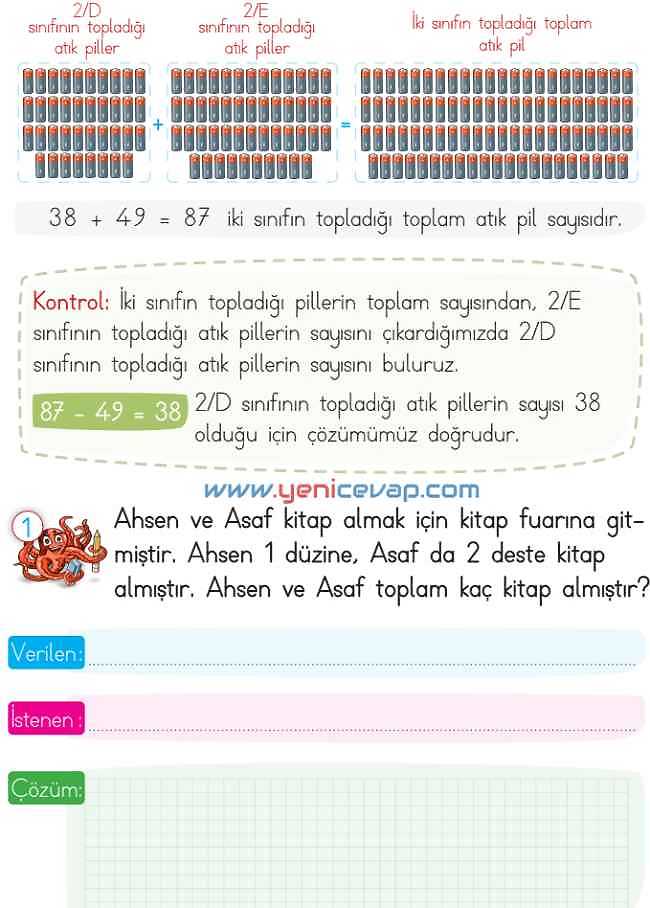 2. Sınıf Matematik Ders Kitabı Sayfa 101 103 104 105 Cevapları Meb