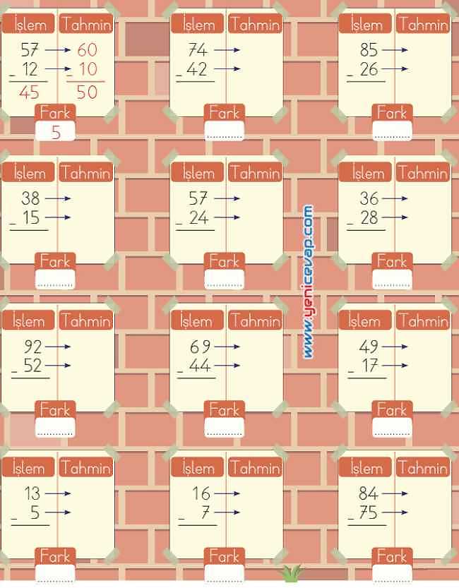 2. Sınıf Matematik Ders Kitabı Sayfa 106 107 110 111 Cevapları Meb