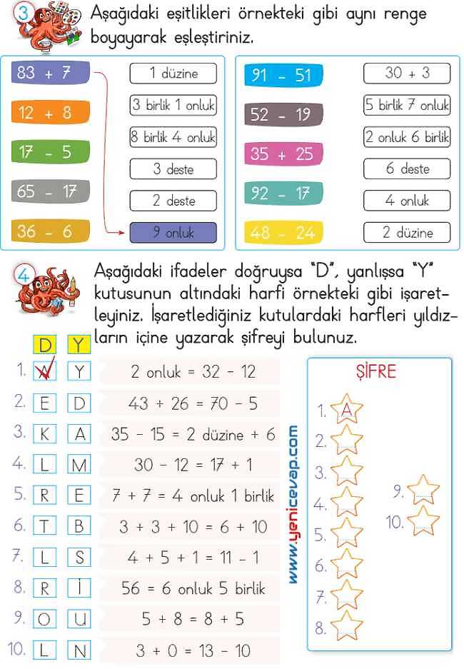 2. Sınıf Matematik Ders Kitabı Sayfa 113 114 116 117 Cevapları Meb