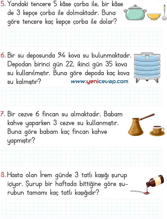 2. Sınıf Matematik Ders Kitabı Sayfa 124 125 127 128 Cevapları Meb