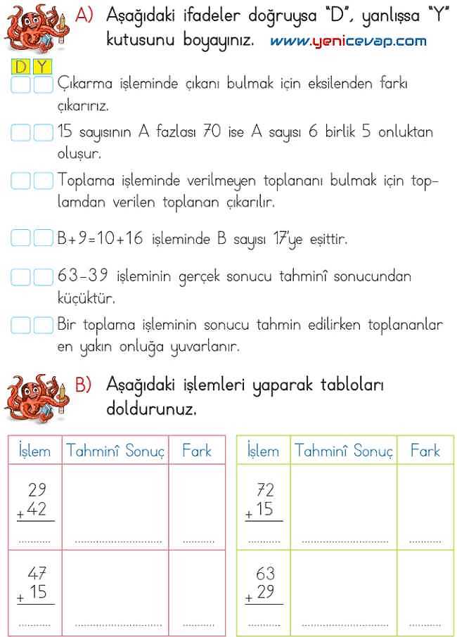 2. Sınıf Matematik Ders Kitabı Sayfa 129 130 131 136 Cevapları Meb