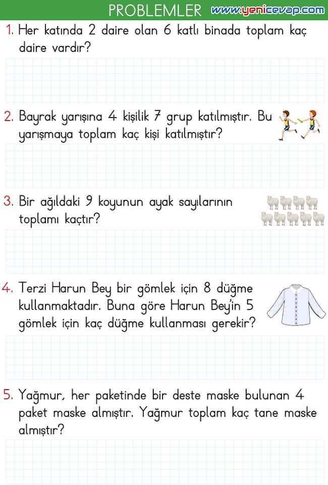 2. Sınıf Matematik Ders Kitabı Sayfa 185 186 187 188 Cevapları Meb