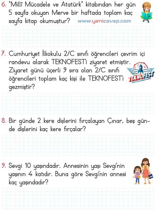 2. Sınıf Matematik Ders Kitabı Sayfa 185 186 187 188 Cevapları Meb