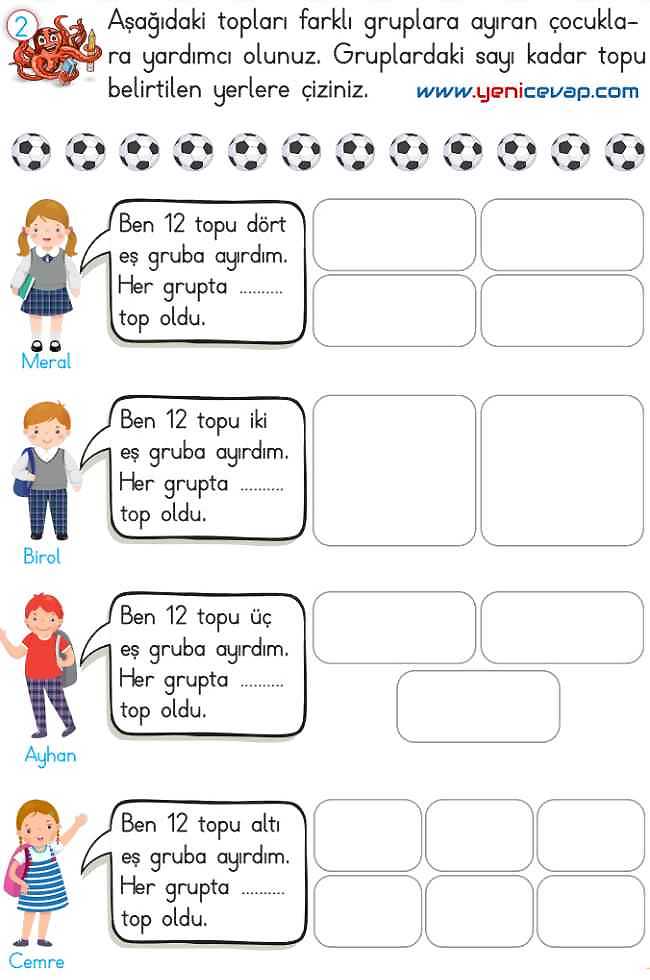 2. Sınıf Matematik Ders Kitabı Sayfa 192 193 194 196 Cevapları Meb