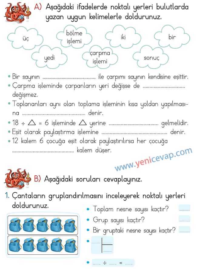 2. Sınıf Matematik Ders Kitabı Sayfa 207 208 209 210 Cevapları Meb
