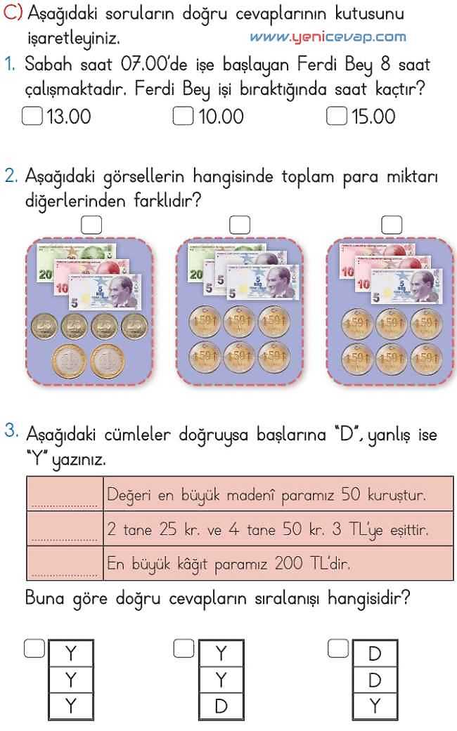 2. Sınıf Matematik Ders Kitabı Sayfa 257 258 263 265 Cevapları Meb