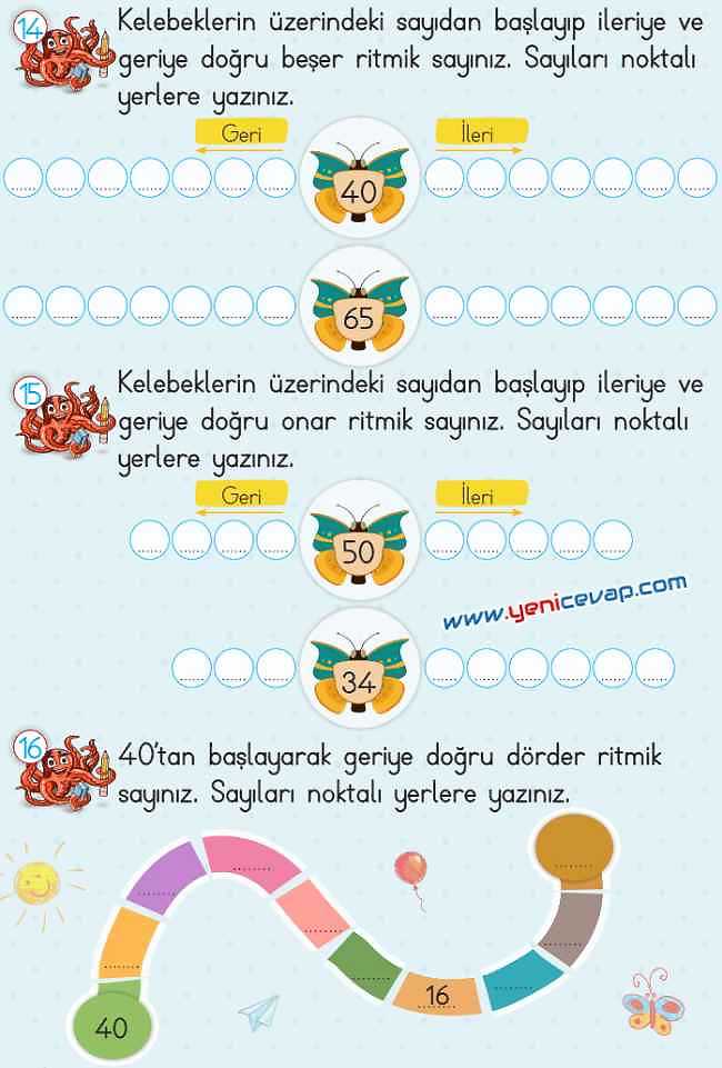 2. Sınıf Matematik Ders Kitabı Sayfa 39 40 41 42 44 Cevapları Meb