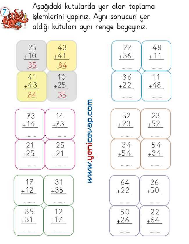 2. Sınıf Matematik Ders Kitabı Sayfa 68 72 73 74 Cevapları Meb