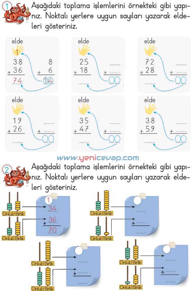 2. Sınıf Matematik Ders Kitabı Sayfa 68 72 73 74 Cevapları Meb