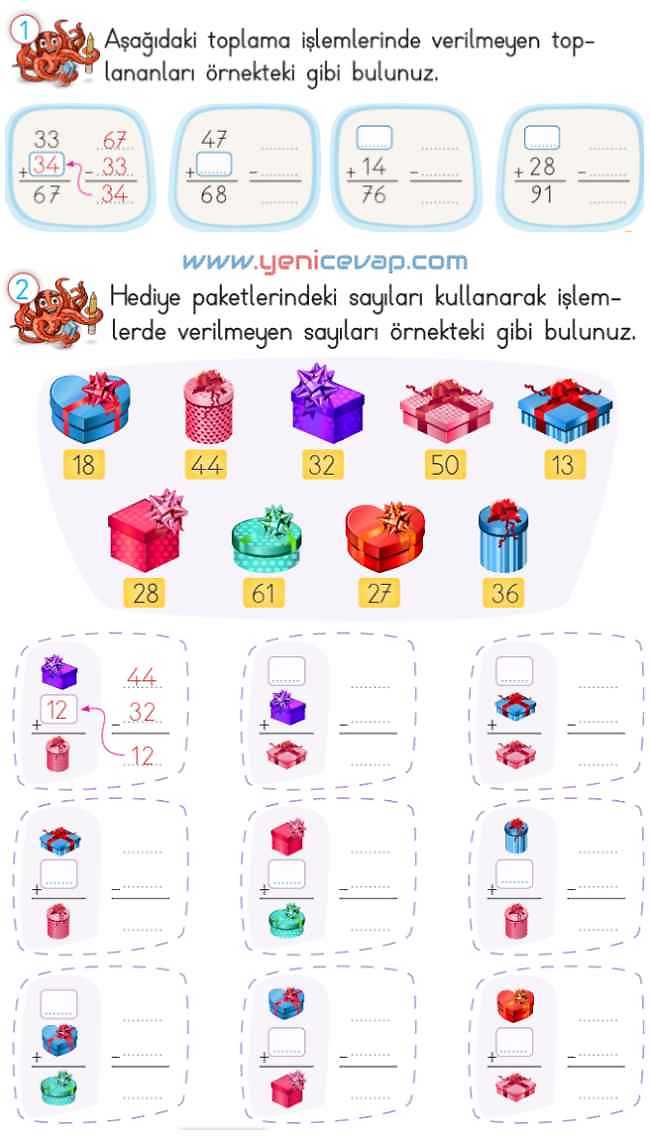 2. Sınıf Matematik Ders Kitabı Sayfa 94 96 97 99 Cevapları Meb