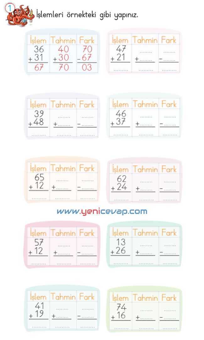 2. Sınıf Matematik Ders Kitabı Sayfa 94 96 97 99 Cevapları Meb