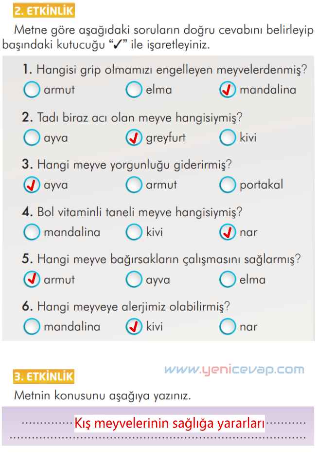 2. Sınıf Türkçe Kitabı Sayfa 97 101 102 103 Cevapları İlke Yayınları