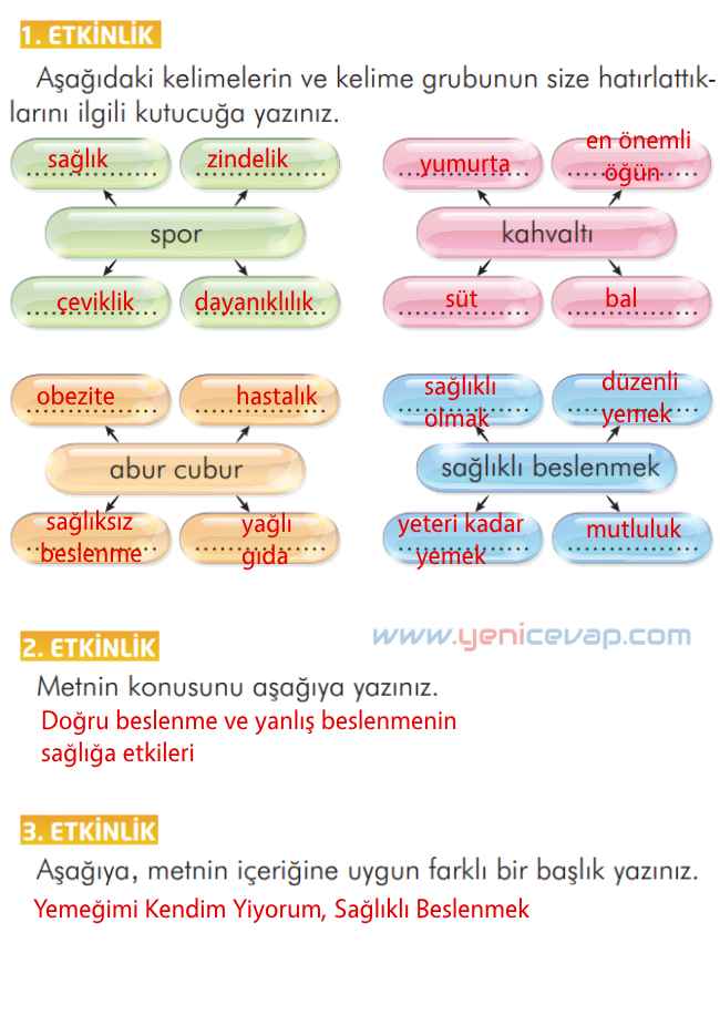 2. Sınıf Türkçe Kitabı Sayfa 116 117 119 120 Cevapları İlke Yayınları