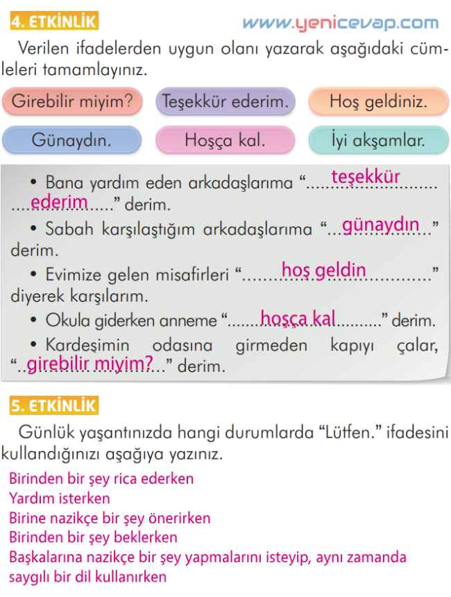 2. Sınıf Türkçe Kitabı Sayfa 154 155 156 157 Cevapları İlke Yayınları