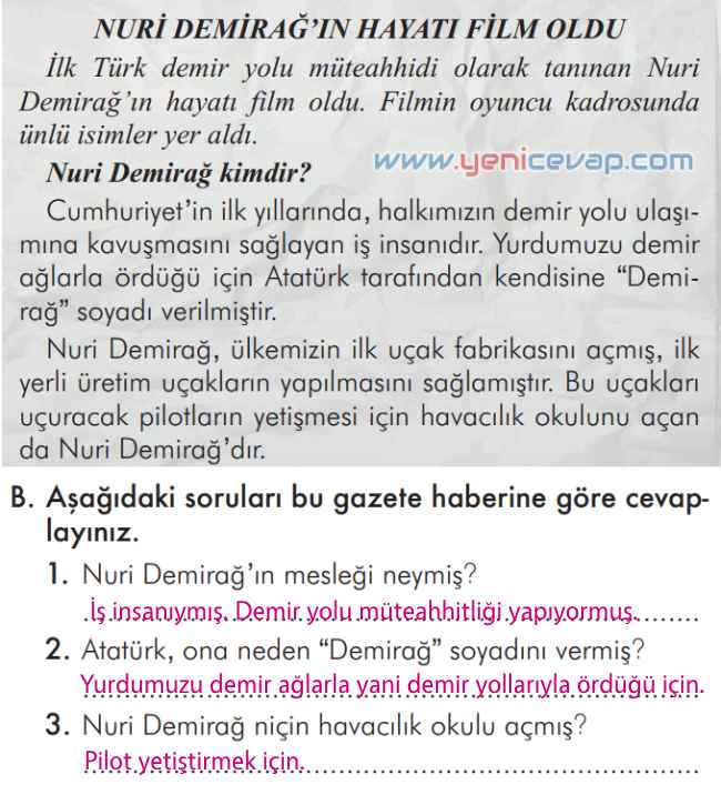 2. Sınıf Türkçe Kitabı Sayfa 160 161 162 163 Cevapları İlke Yayınları