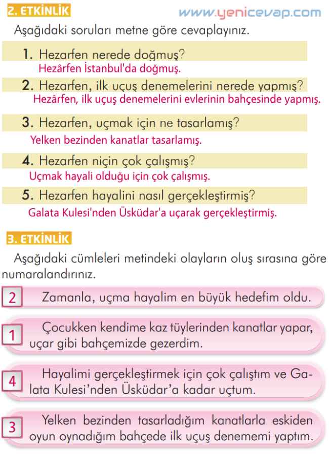 2. Sınıf Türkçe Kitabı Sayfa 164 166 169 170 Cevapları İlke Yayınları