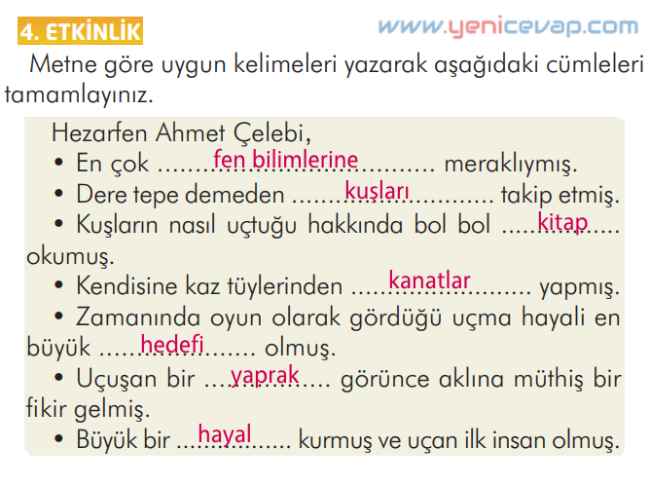 2. Sınıf Türkçe Kitabı Sayfa 171 172 174 175 Cevapları İlke Yayınları