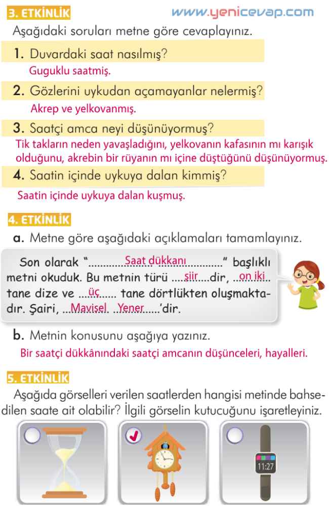 2. Sınıf Türkçe Kitabı Sayfa 171 172 174 175 Cevapları İlke Yayınları