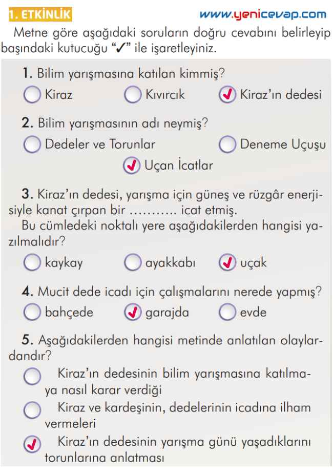 2. Sınıf Türkçe Kitabı Sayfa 185 187 188 189 Cevapları İlke Yayınları