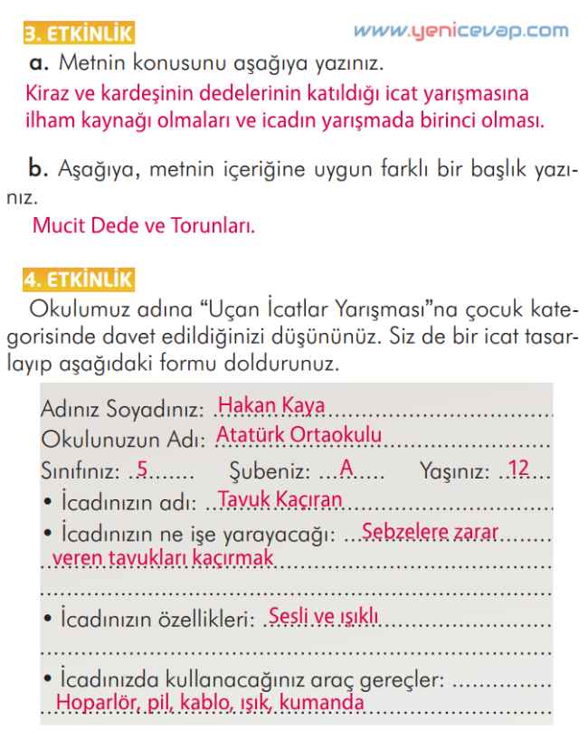 2. Sınıf Türkçe Kitabı Sayfa 185 187 188 189 Cevapları İlke Yayınları