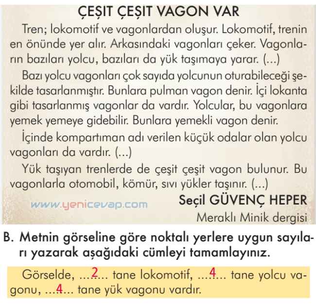 2. Sınıf Türkçe Kitabı Sayfa 190 191 194 195 Cevapları İlke Yayınları