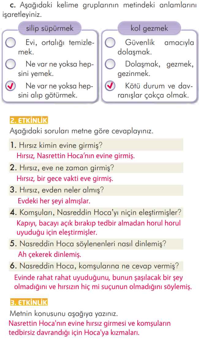 2. Sınıf Türkçe Kitabı Sayfa 202 203 204 205 Cevapları İlke Yayınları