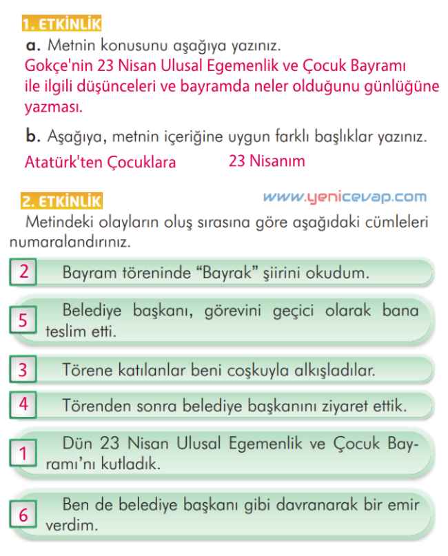 2. Sınıf Türkçe Kitabı Sayfa 222 223 224 225 226 Cevapları İlke Yayınları