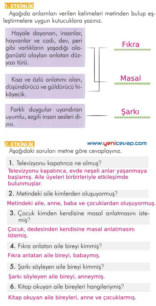 2. Sınıf Türkçe Kitabı Sayfa 253 255 256 257 Cevapları İlke Yayınları