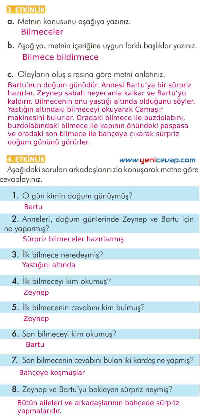 2. Sınıf Türkçe Kitabı Sayfa 260 261 262 262 263 Cevapları İlke Yayınları