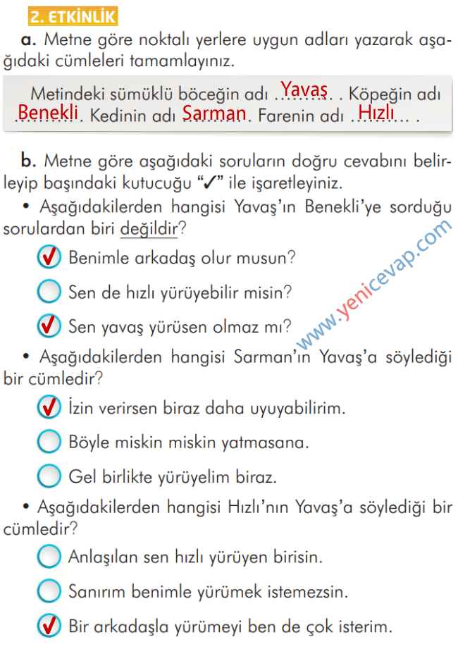 2. Sınıf Türkçe Kitabı Sayfa 36 37 38 39 Cevapları İlke Yayınları