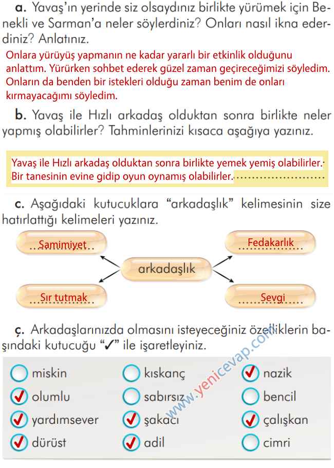 2. Sınıf Türkçe Kitabı Sayfa 40 41 42 44 Cevapları İlke Yayınları